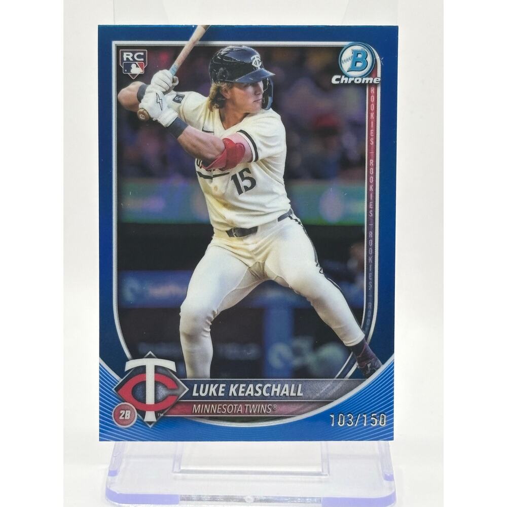 2025 Bowman Chrome Luke Keaschall Rookie True Blue Refractor 103/150 SP Twins RC